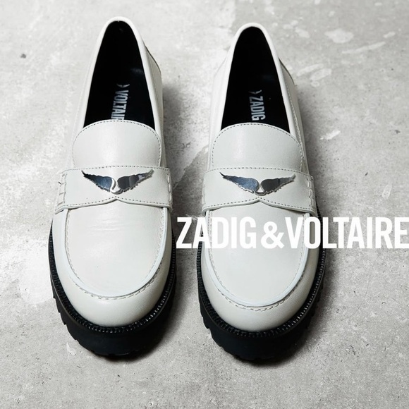 Zadig & Voltaire Joecassin Loafers in Ice color with Black Sole - Picture 1 of 12